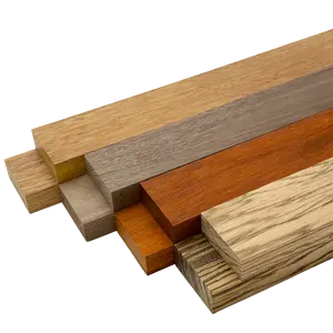 Imported Exotic Hardwood Variety Pack - Padauk, Zebrawood, Merbau, and Walnut