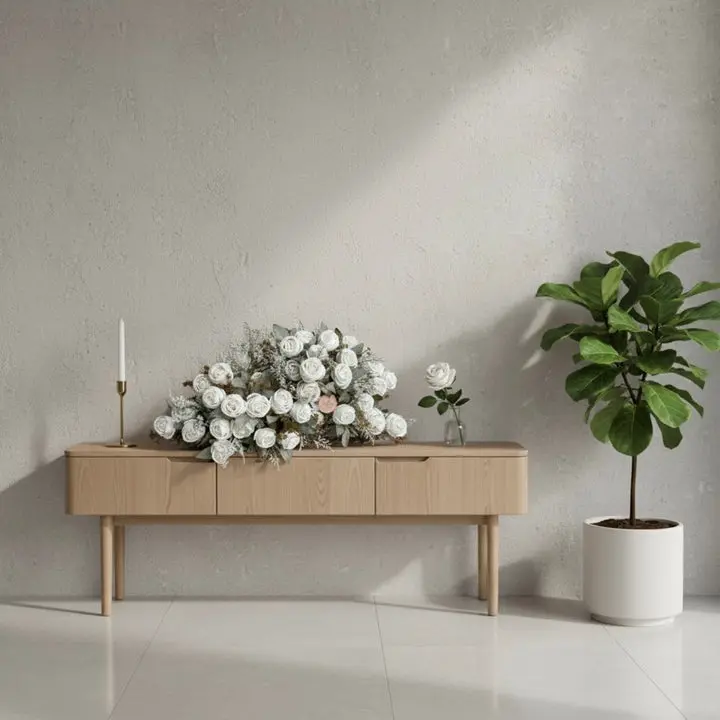 Cream Rose Artificial Floral Arrangement, Elegant Home Decor for Living Room, Bedroom Accent Pieces