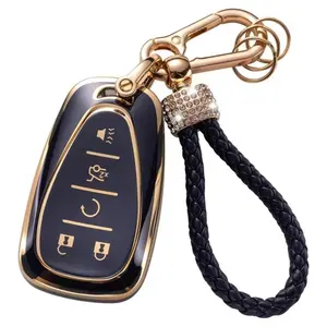 Chevrolet Keychain Protection Case with Keyring, Soft Tpu Key Cover Full Protection 2016-2021 Chevrolet Equinox Malibu Camaro Cruze Traverse