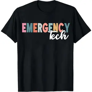 100% Cotton Emergency Tech T-Shirt Women Men Unisex Clothing Streetwear