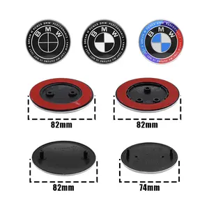 1Pcs 74mm 82mm ABS Car Hood Emblem Badge Front Rear Trunk Badge Logo For BMW X1 X3 X5 X6 E46 E39 E90 E60 E36 E38 E87 E92 F20 F10 F30 Z3 Z4 Auto Accessories Universal Car Sticker