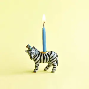 {Camp Hollow} Hand-Painted Ceramic Cake Topper :: Zebra