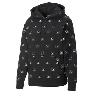 PUMA Womens Brand Love Graphic Hoodie Casual Outerwear Casual - Black