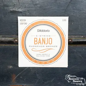 D'Addario EJ55 Phosphor Bronze 5 String Banjo Strings - Medium 10-23