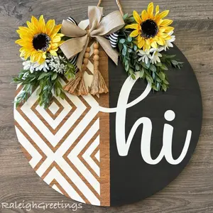 Hi Sunflower Door Hanger - Elegant Design for Home Doors with Versatile Use