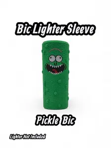 Pickle Rick Bic Lighter Sleeve - Fun Gift for Bic Lighters - Unique Character Design - PLA Material - Enhances Appearance Without Additional Functionality