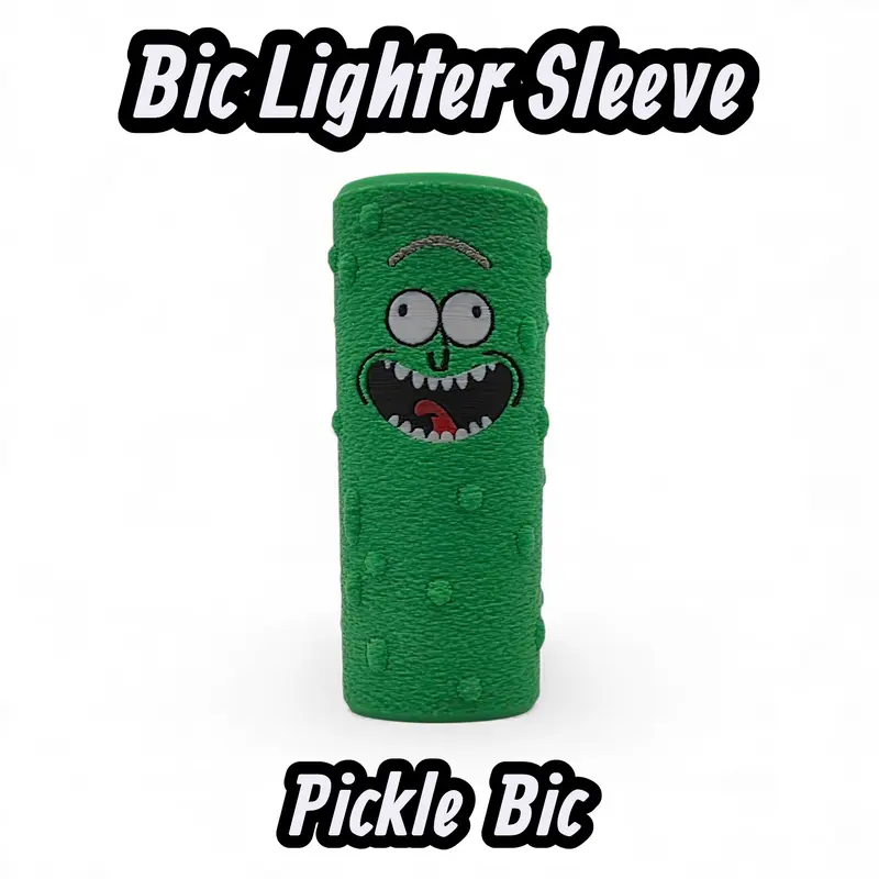 Pickle Rick Bic Lighter Sleeve - Fun Gift for Bic Lighters - Unique Character Design - PLA Material - Enhances Appearance Without Additional Functionality