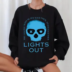 Lights Out Shirt Sweatshirt Blue Skull Navessa Allen Book Sweater Comfy Cotton Hoodies