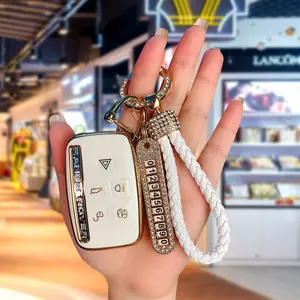 Applicable to Land Rover Key Cover Range Rover Discoverer 4 Aurora Shenxing 5 Jaguar TPU High-End Car Key Case Cover Buckle