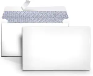 Amazon Basics #6 3/4 Security-Tinted Self-Seal Envelopes for Home & Office White 100-Pack Peel & Seal Closure 24-Pound Woven Paper Secure Mail Solutions