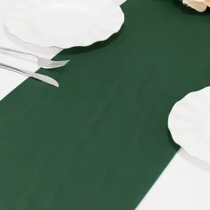 Scuba Polyester 12"x108" Table Runner Hunter Emerald Green - Wrinkle-Free Table Linen