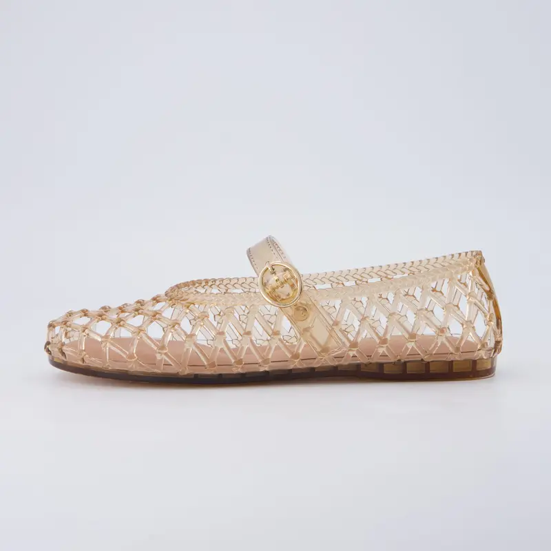 Cushionaire Twist Mary Jane Jelly Flats For Women | Jelly Flats With Adjustable Buckle Strap | Stylish Mary Jane Jelly Shoes For Everyday Outfits