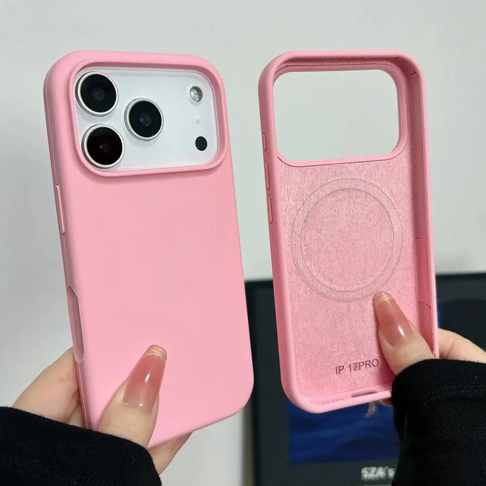 Original Liquid Silicone For Magsafe Phone Case for iPhone 17 16 15 14 13 Pro Max 17Pro Official Magnetic Soft Protective Cover