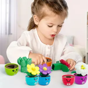 Educational Matching Flower Pots Toy, Training Logic & Imagination, Potted Plant Safe Assembly Game, Fun Learning Creative Play Activity for Kids