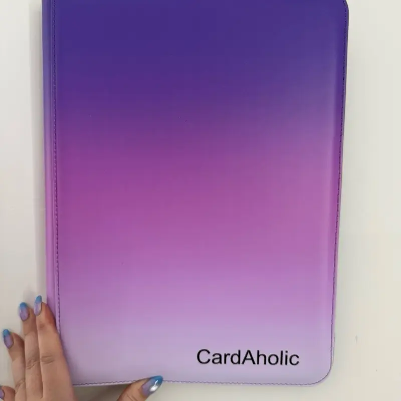 Custom-Made Gradient Binder, Purple-to-White Gradient Design, 20 Pages with 9 Pockets Each, Total 360 Pockets