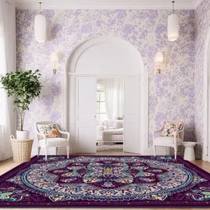 Velvet + Soft and Comfortable Bohemian Art Modern Mandala Pattern Printed Carpet, Home Decoration Carpet, Large Carpet for Living Room, Sofa Cushion, Door Mat, Coffee Table Mat, Bedroom Carpet, Bedside Carpet