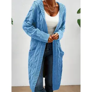 Women'sCasualCardiganSweater-SoftandWarm,CollarlessDesignwithPockets,EssentialLayeringItemforAutumnandWinter