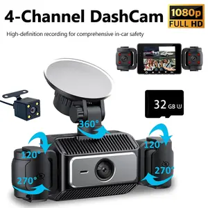 4-Channel Dash Cam 1080P, 360° Panoramic Dvr, 8 IR Night Vision, G-Sensor, 24h Parking Mode, Ultra Wide Angle, Car Security Recorder