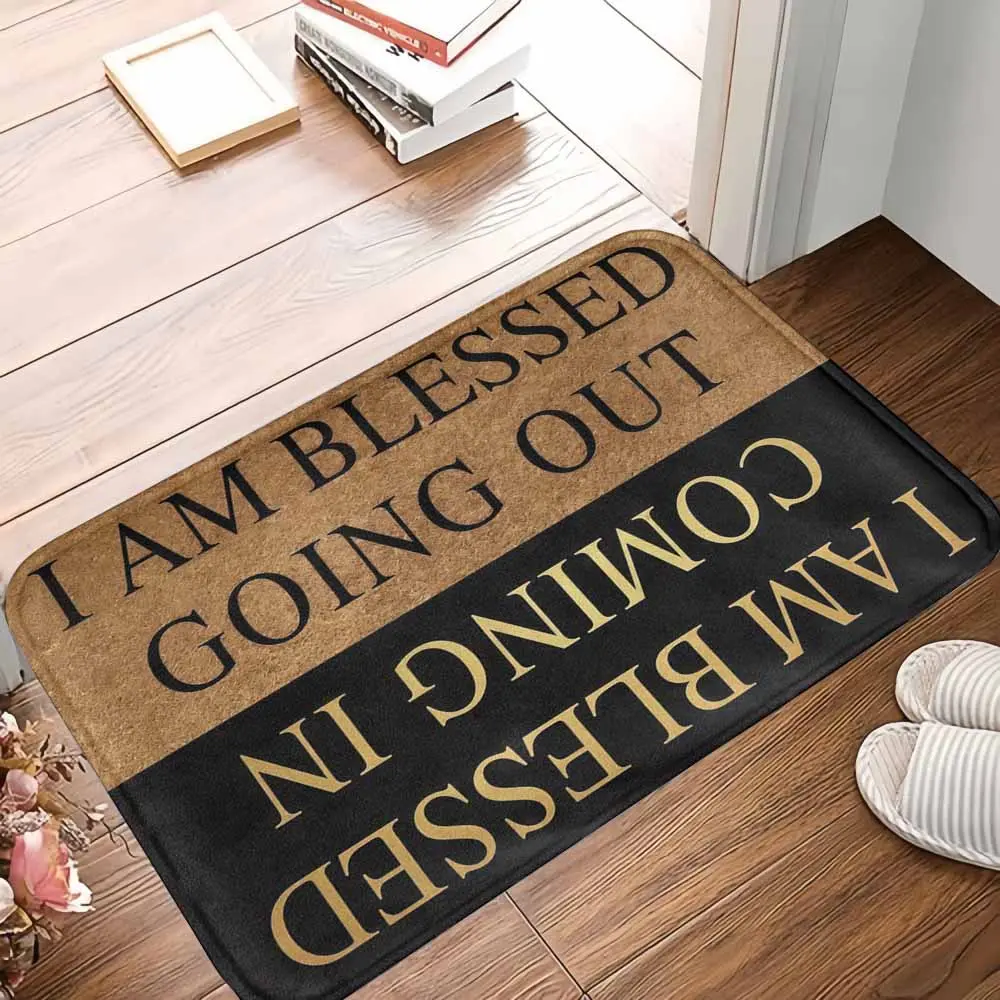 Blessed Doormat I Am Blessed Going Out Coming In Print Durable NonSlip Easy Clean Welcome Home Housewarming Gift Apartment Decor Entryway Accent Patio Accessory Front Door Mat summerwins