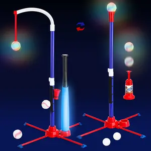 deAO LED Tball Set for Boys 3-5, Light up Tee Ball Set, Glow in The Dark T Ball Set for Kids 5-8, Kids Outdoor Playset Baseball Toys Gifts for Boys Girls