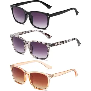 Bifocal Sunglasses For Women Classic Retro Reading Sunglasses 3 Pack UV400 Sun Readers Glasses With Metal Spring