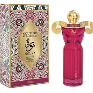 Emper Noura Couture Collection Emper Eau de Parfum 3.4oz 100ml Perfume Bottle with Gold Design & Jasmine Fragrance Made in UAE Fruity Citrus Musk Raspberry Rose Amber