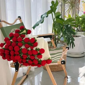 【FaddishDeal】Crocheted Bouquet Blanket, Handmade Soft, Lightweight, and Romantic Rose Knitted Shawl Blanket. Home decor, the perfect gift for Mom.