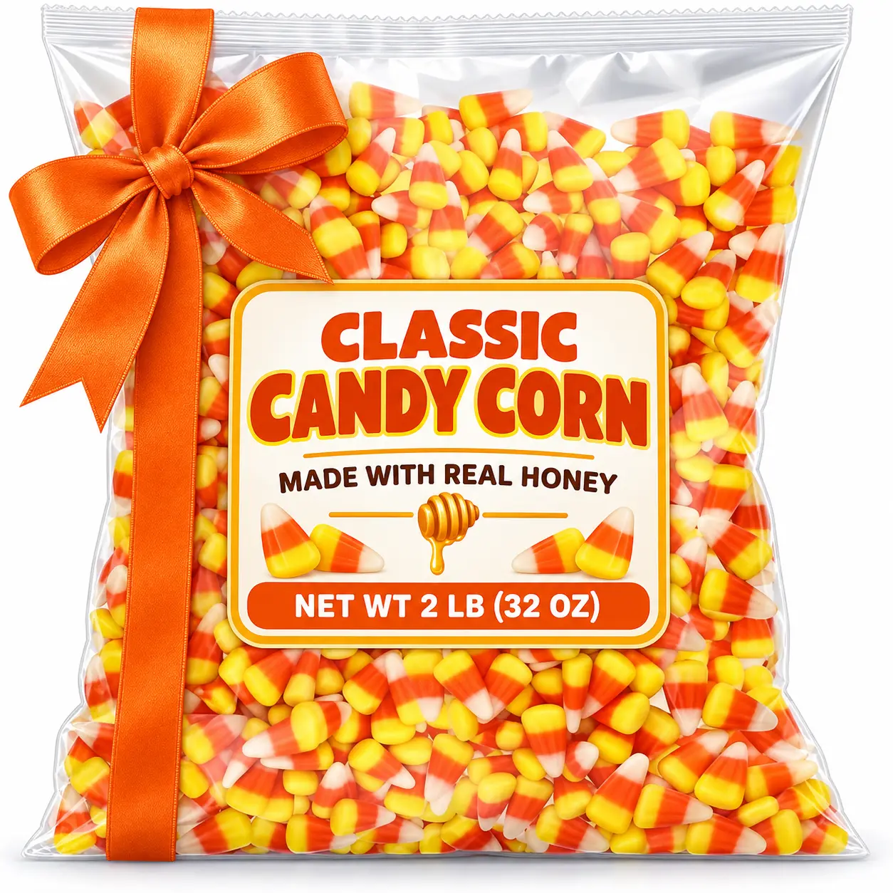 Classic Candy Corn Snack with Real Honey, Soft & Chewy Fruit Candy, 2 lb Bulk Halloween Bag
