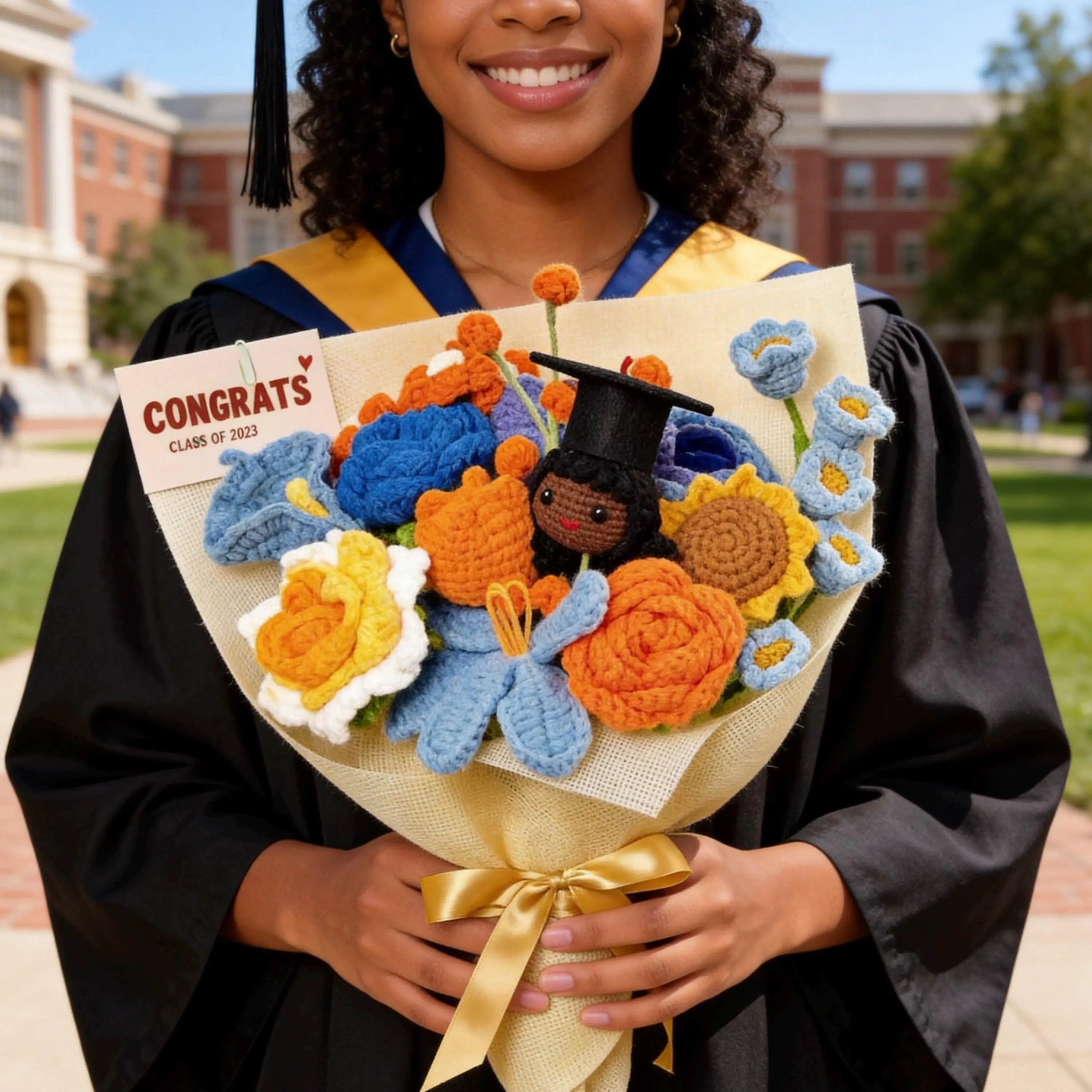 Crochet Graduation Bouquet with Mini Doll: Class of 2026 Keepsake - ETSY-111-0049