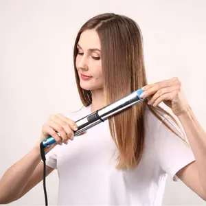 Professional Straightener, Stainless Steel Titanium Flat Iron, Temperature Control, Ceramic Heating, Us Plug, Model Dm-681