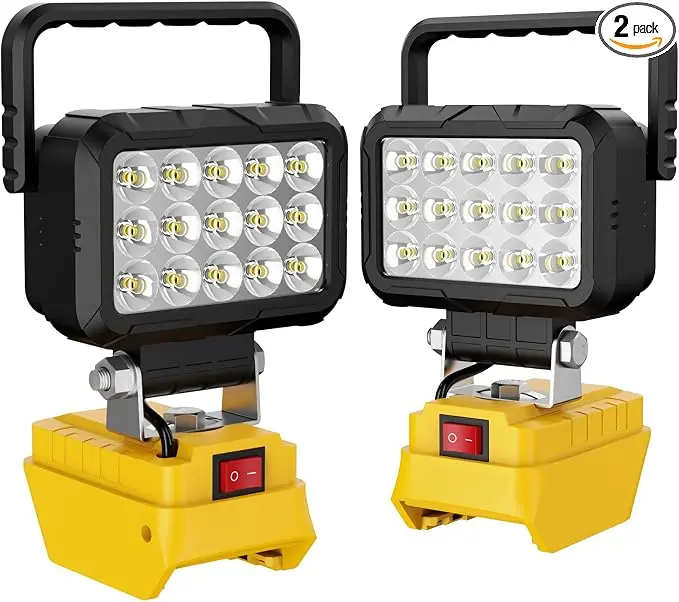 DEMIMA 2 Pack Cordless LED Work Light for Dewalt 20V Battery (Tool Only)