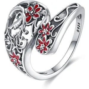 Animal Spoon Ring 925 Sterling Silver Adjustable Animal Spoon Ring Jewelry Gifts for Women Men