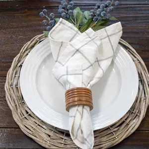 Mason Cloth Napkin – White/Gray