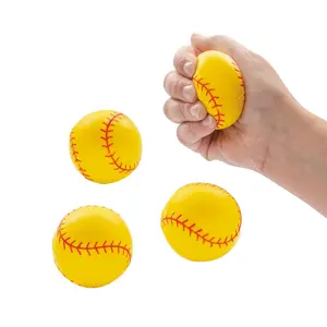 2 1/4" Realistic Softball Squishy Stress Balls - 12 Pc.