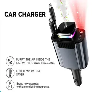Three-In-One Automotive Car Charger, Perfume Machine, Starry Sky Ceiling Light, Extensible Type-C Lightning Cable, Adapter for iPhone Galaxy, Type C Charging
