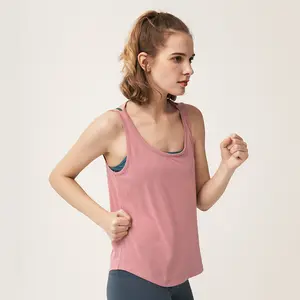 Sexy Backless Yoga Top for Women U Neck Spaghetti Strap Workout Cover Up Casual Fitness Gym Shirt