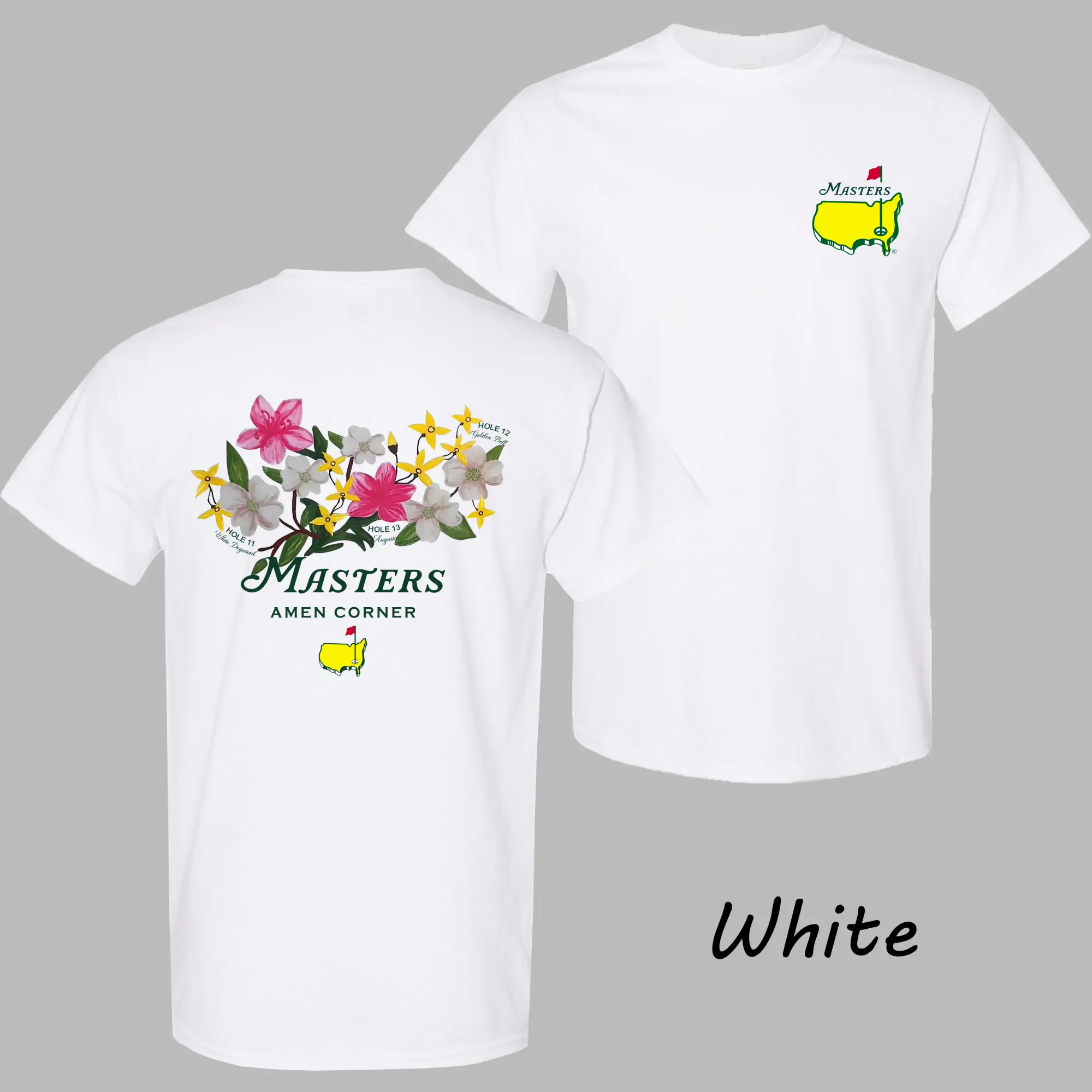 Masters Amen Corner Floral Shirt For Men For Women, Artistic Golf Landmark Illustration Top, Soft Cotton Fabric, Classic Lifestyle Wear