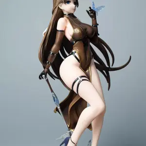 Demon Edition 1/7 Scale Anime Character Cheongsam Model Statue, with Blue Butterfly, Desktop Decoration Collectible, Gift for Fans