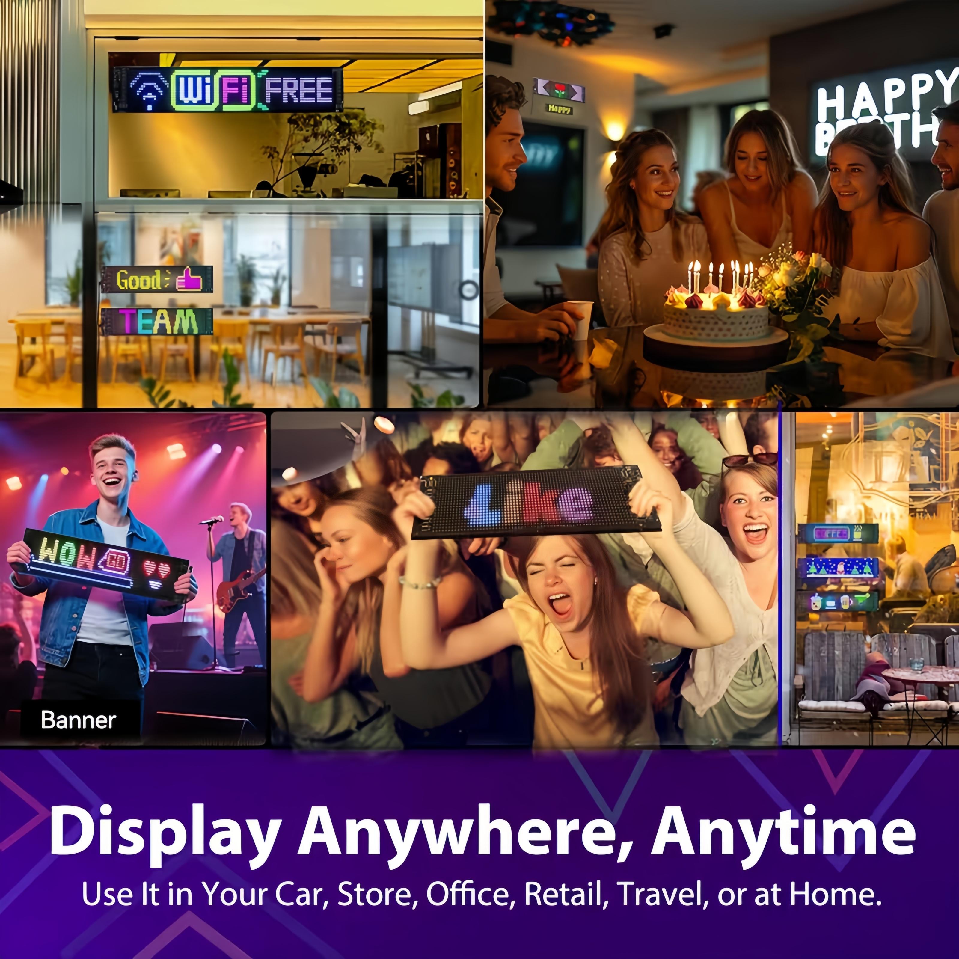 Customizable RGB Flexible LED Panel, APP Controlled Text Display