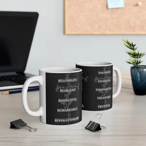 Inspirational Word Cross Mug | Spiritual Strong Selfless Smart Successful
