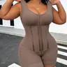 1 Count Women's Athletic Shapewear Bodysuit With Bra, Fajas, Colombian Shapewear, Underwear, High Compressing Slim Body Shaperwear With Hooks & Zipper Closure, Butt Lifting And Tummy Control, Waist Trainer, Suitable For Exercise Or Sports