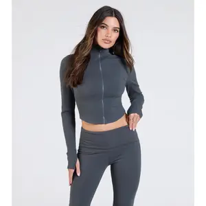 At Your Leisure Zip-Up Crop Jacket