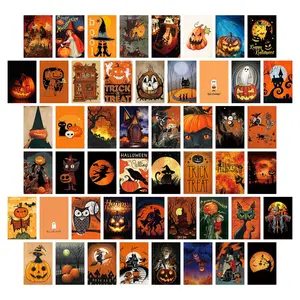 Decorative Painting,Room Decor Aesthetic, Peach Wall Collage Kit Posters For Teen Boys Girls (50pcs 4x6 Inch),Postcards, Posters & Decorative Paintings-Postcards & Cards