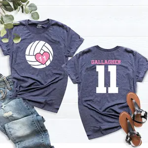 Custom Volleyball Mom Shirt – Personalized Name and Number Game Day Tee