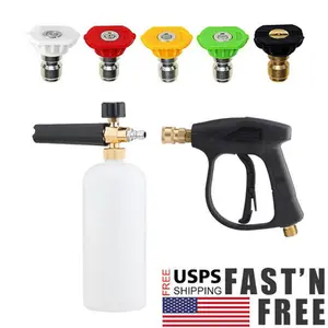1/4" Snow Foam Pressure Washer Gun Car Wash Soap Lance Cannon Spray Jet Bottle US Stock