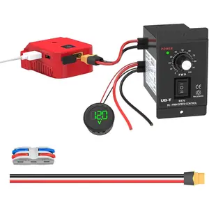 for Power Wheel Adapter Compatible with Milwaukee 18V Battery - Low Voltage Protection, USB-A/C, XT60 Ports, Speed Controller, Voltage Display, and Wire Connector Kit for DIY Projects