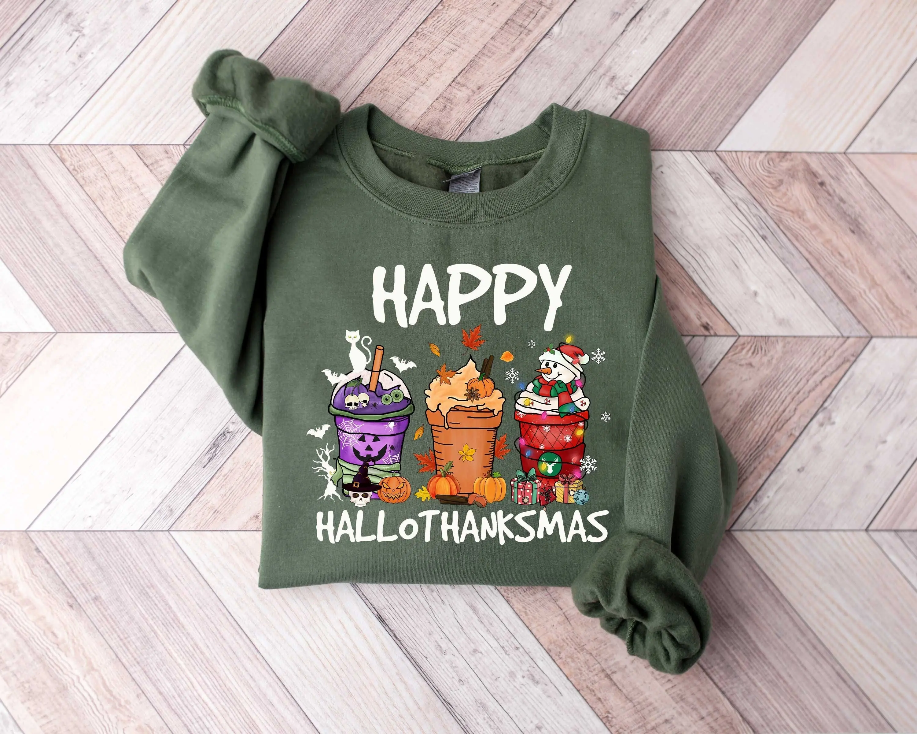 Happy Hallothanksmas Sweatshirt, Hallothanksmas Shirt, Holiday Season Sweatshirt, Halloween Thanksgiving Christmas Shirt, Hallothanksmas Tee