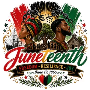 Juneteenth Freedom Resilience Joy DTF Transfer Design for June 19 1865 Celebrations