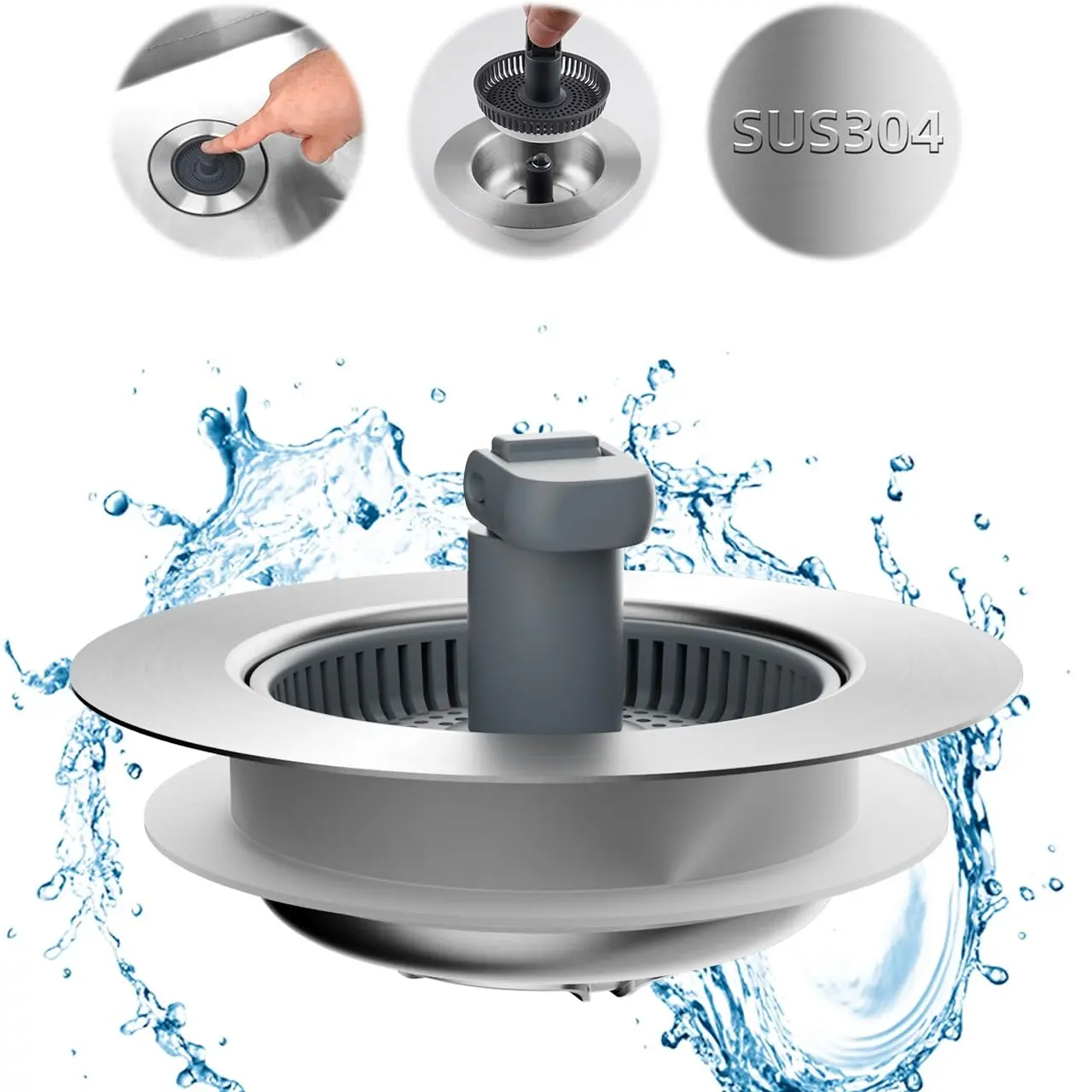 304 Stainless Steel Drain Part with 1 Strainer