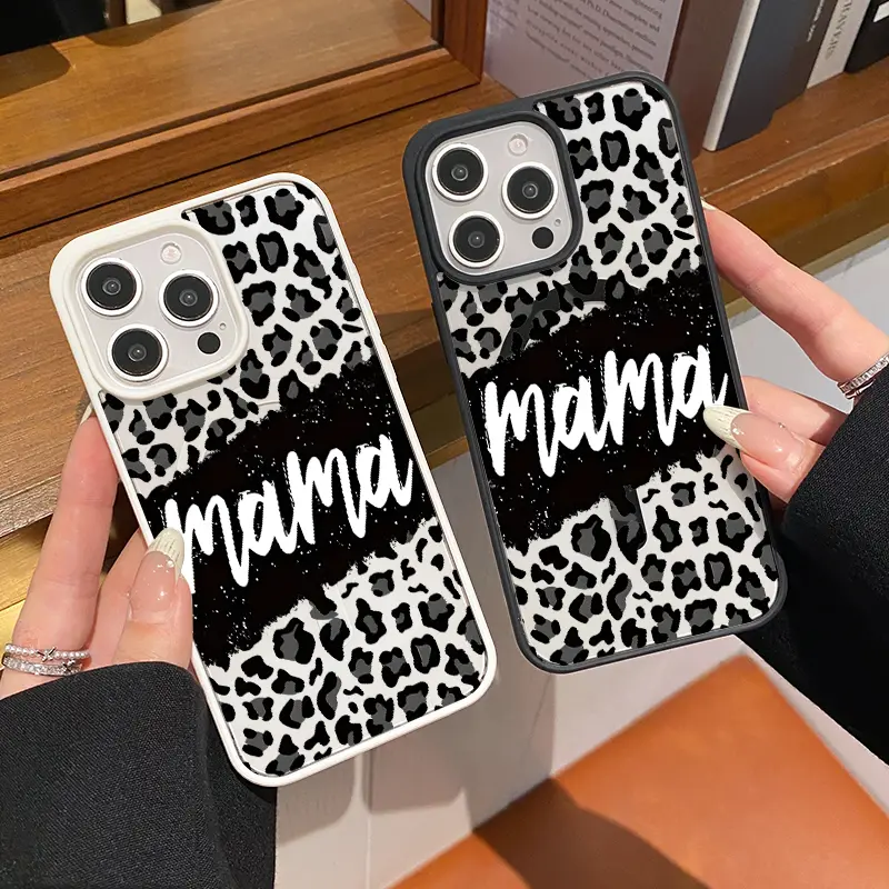 Leopard Mama Pattern Magnetic Phone Case for iPhone 17 Pro Max Plus Air/ 15 16 14 Pro Max 13 12 11 XS Plus Shockproof Non Slip Silicone Cover with Wireless Charging Support - Casing